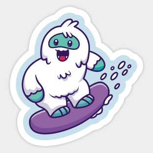 Yeti Snowboarding Sticker